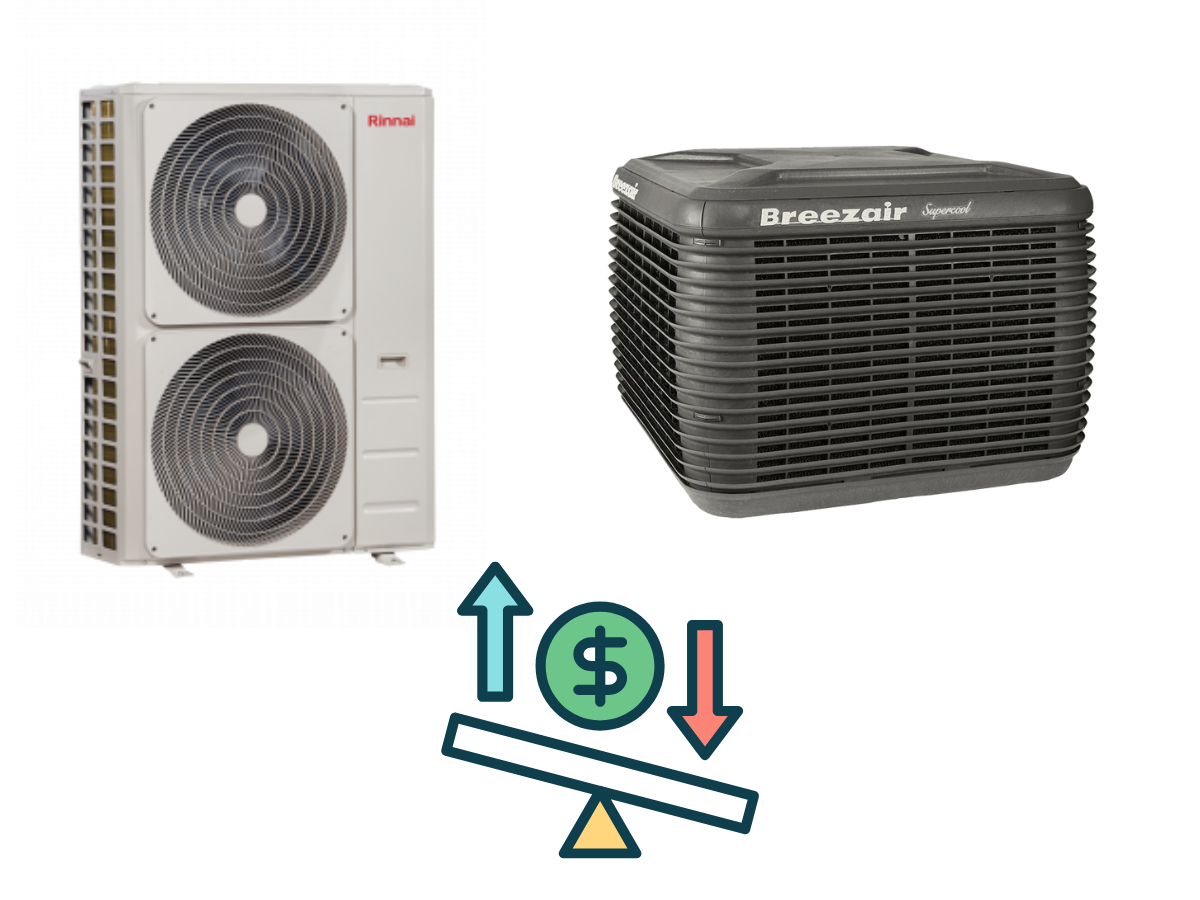 ducted air conditioning vs evaporative cooling cost efficiency.
