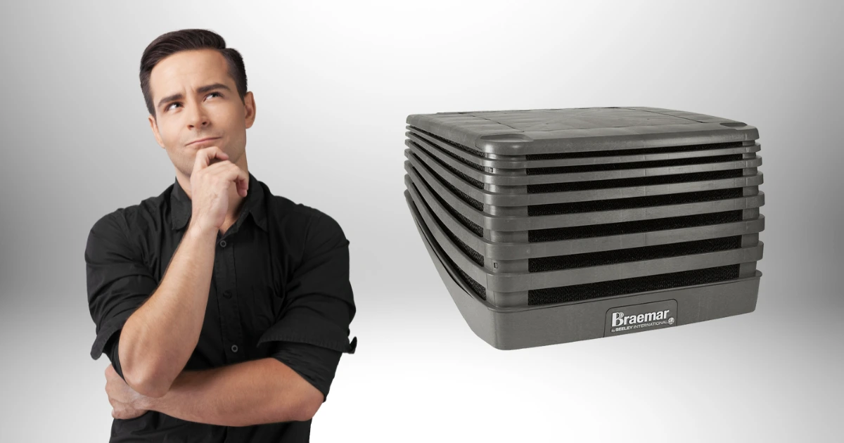 evaporative-cooling-pros-cons-Melbourne man thinking about the pros and cons of evaporative cooling in Melbourne.