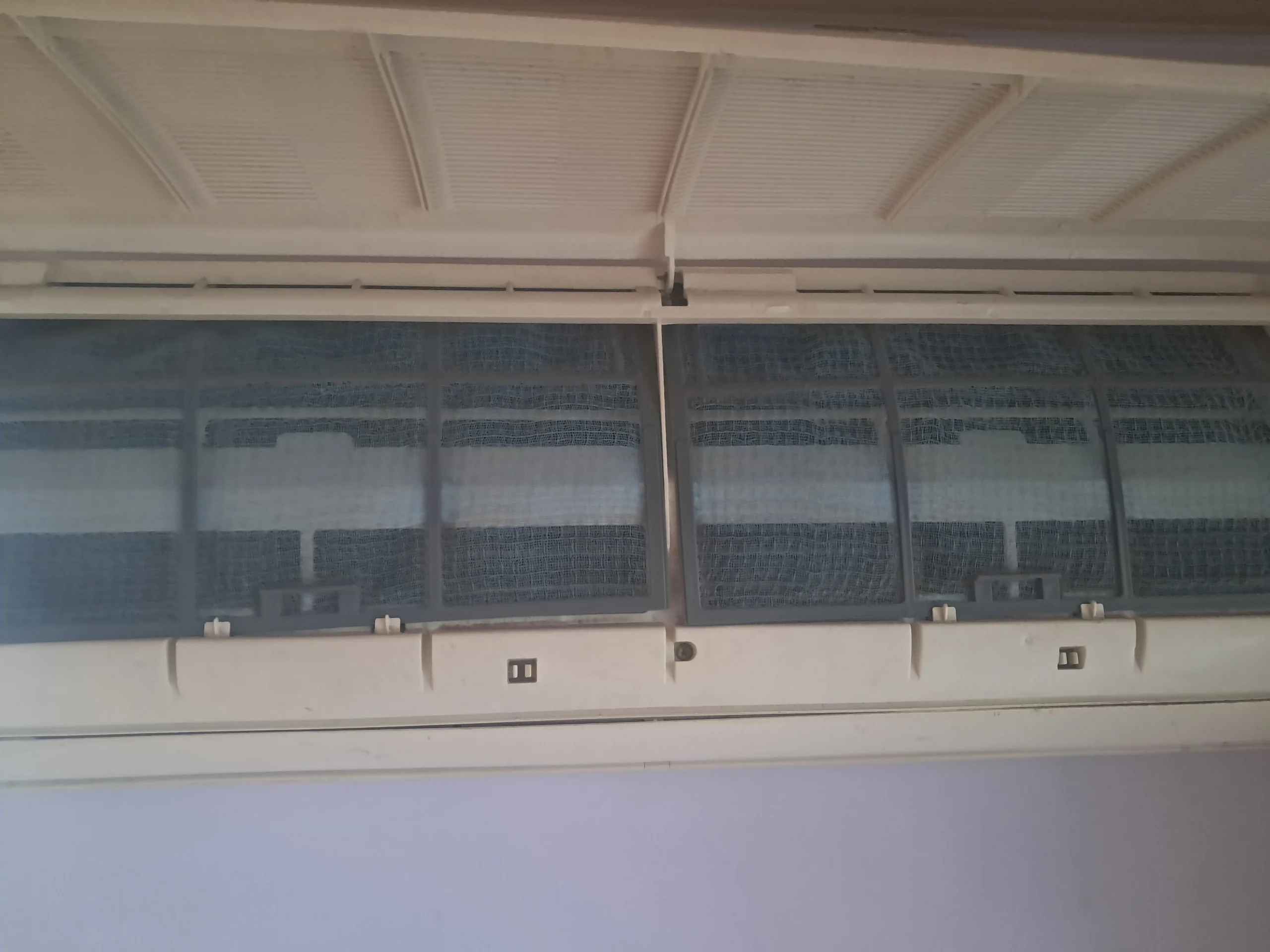 opening up split system to check filters.