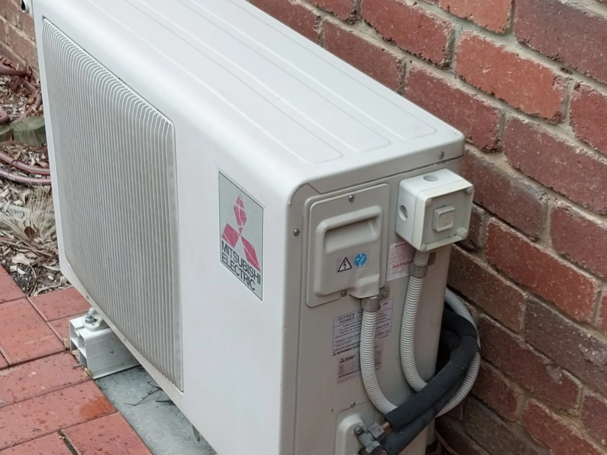outdoor Mitsubishi split system unit. 